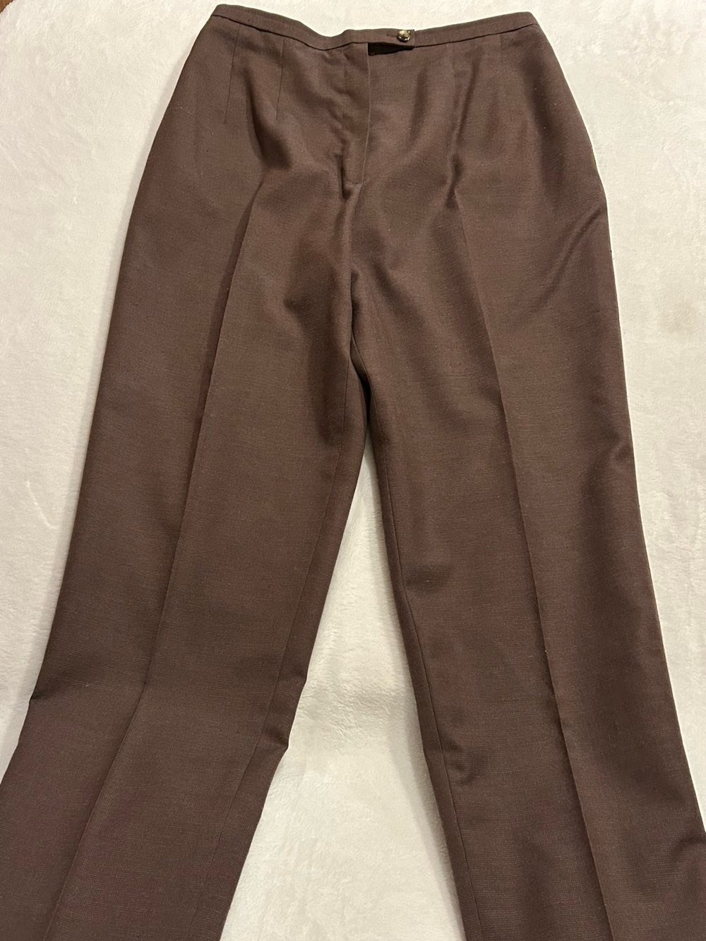 Harvé Benard by Bernard Holtzman Women's Brown Twill Lined career Pants sz 12